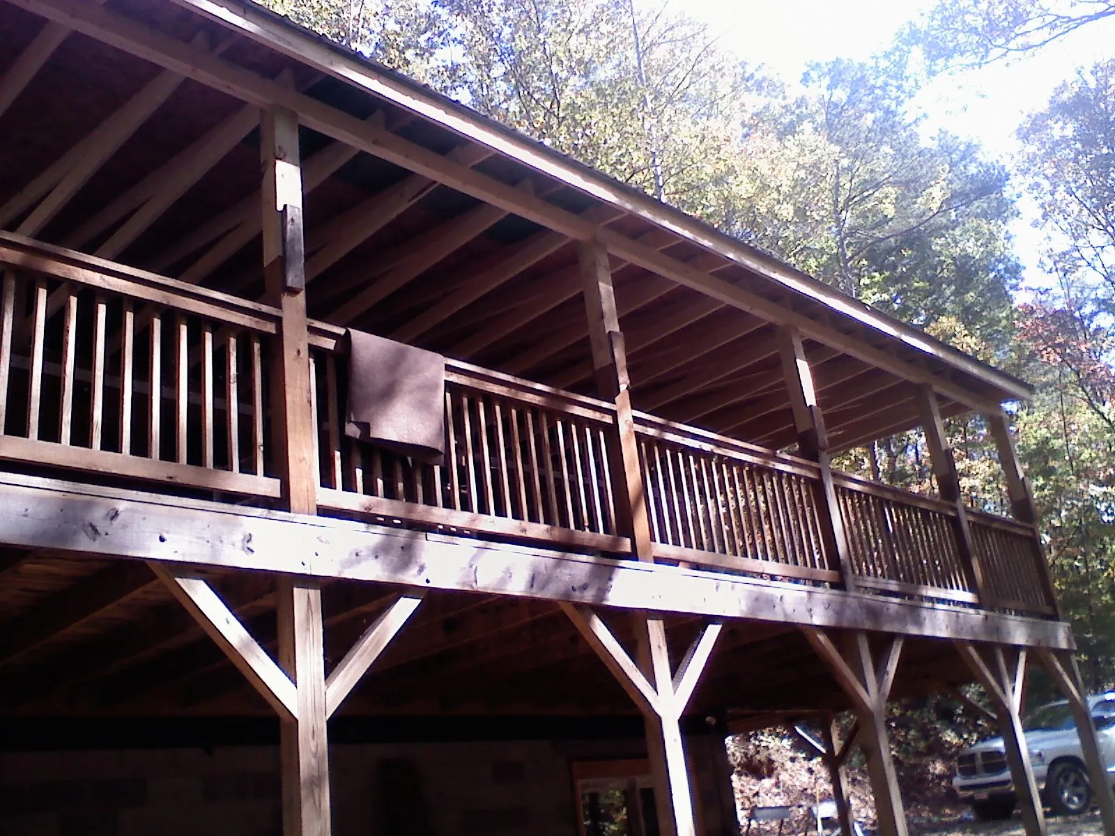 Timber framing under a new elevated porch and deck — Roof Leak Repair in Kirksville by Roofing Brothers